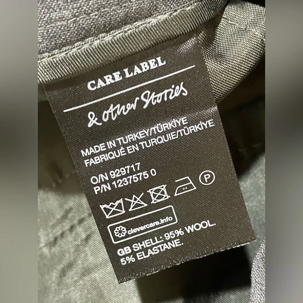 NWT & Other Stories Gray Pleated Wide-Leg Tailored Wool Trousers MSRP $179 - Picture 7 of 12